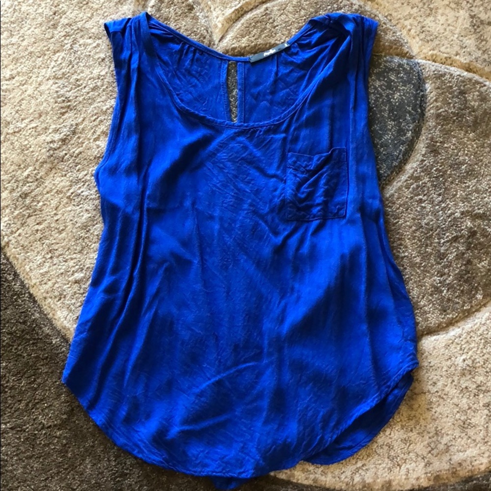 Blue loose, flowy tank top